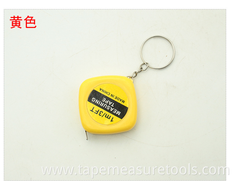 portable cheaper 1m mini tape measure keychain small tape measure with key ring